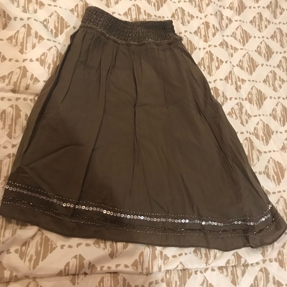 American Eagle Outfitters Dresses & Skirts - Olive Green Beaded Medium Skirt Fun & Flirty